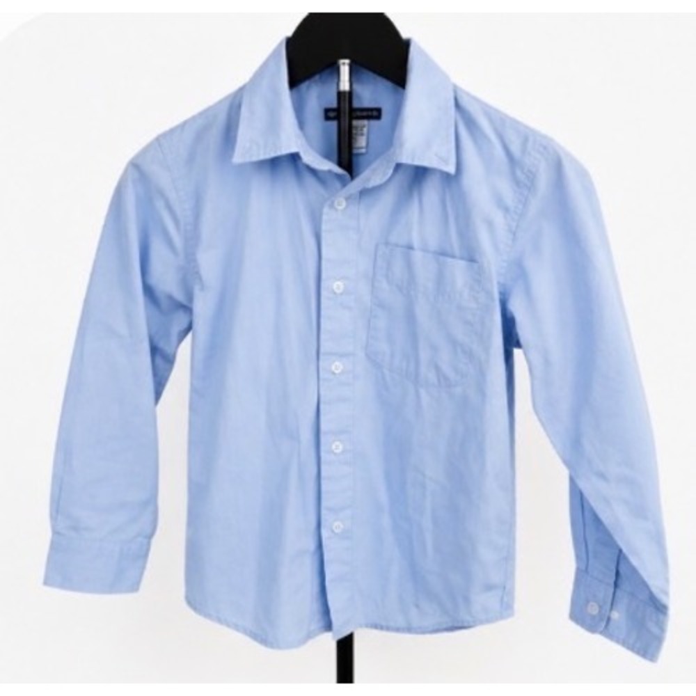 Dockers Boys Light Blue Long Sleeve Button Down Dress Shirt Size 7